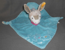 STEIFF  SCHMUSETUCH SCHNUFFELTUCH BÄR WEISS GRAU GESTREIFT OHNE HALSTUCH