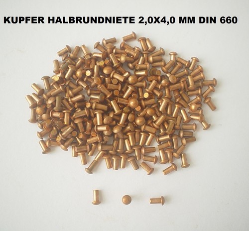 Kupfer halbrundkopfnieten - 20, x
