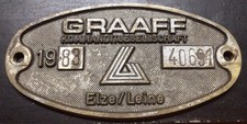Waggonschild builders plate GRAAF Elze  sehr gut, Messing