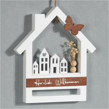 Türkranz Herzlich Willkommen Dekokranz Trockenblumen Fensterdeko