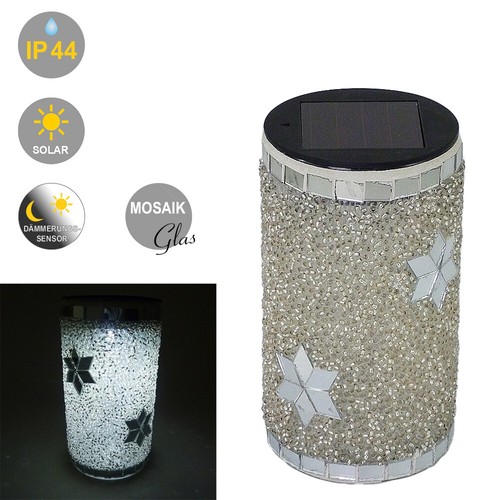 Led solarwindlicht mosaikglas - solarwindlicht,