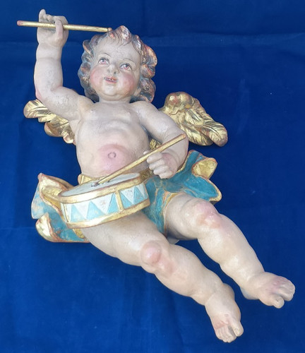 Alter engel mit - engel, (putto)
