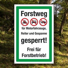 Schild forstweg gesperrt - schild,