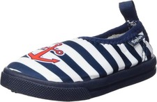Playshoes Jungen Badeschuhe Aqua-Schuhe Slipper Maritim, Marine/weiß, 28/29 EUR