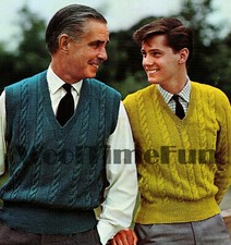 Strickmuster Klassisch Herren Zopfmuster Pullover & Slipper. 36-46 Zoll Brustumfang