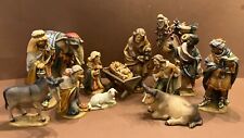 Alte Holz Figuren Grup Bunt 15cm Jesus Weihnachtskrippe 70-90erJ Dorf Tirol Deko