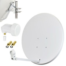 MEGASAT Digitale SAT Anlage 80cm Spiegel Schüssel + HD Profi Single LNB 0,1dB h