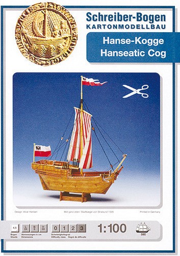 Kartonmodell hanse kogge 100 - kartonmodell, 1:100