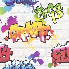  1,55€/qm /Rasch Tapete Graffiti / Steinoptik Graffiti / Mauer Graffiti / 272901