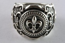 ROYAL CROWN LILIEN RING SIEGELRING SILBERRING ECHT 925 SILBER / 639