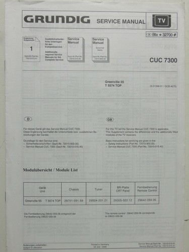 Grundig service manual cuc - tv,