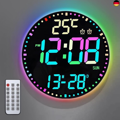 Led wanduhr digital mit - wanduhr,