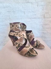 S.Oliver Sandale Sandalette Animal Schlangenmuster Kroko braun Gr.41 Neu