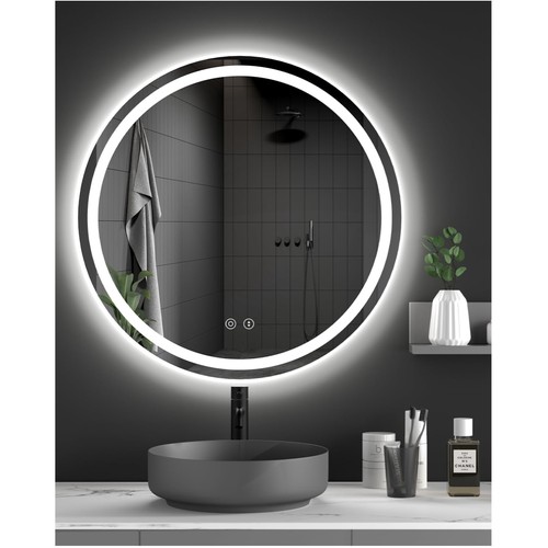 Runder badspiegel led - runder,