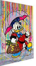 Leinwand Bilder Dagobert Duck Schirm Pop Art Wandbilder -Hochwertiger Kunstdruck