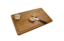 XXL Schneidebrett Teigbrett Backbrett Eiche 49X29X2 cm Saftrille Nudelbrett