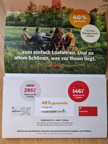 Bahncard bc50 gutschein - 50,
