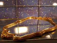 antik Wand Spiegel  gold facettiert geschliffen oval HBT 49x30,5x3 Frankreich