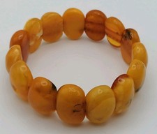 Bernstein Armband Butterscotch gelb Orange marmoriert Amber Bracelet