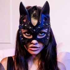 Maske Katze Leder Nägel Bdsm