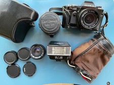 Yashica FX-103 program mit zwei Objektiven, Chinin Blitzgerät, Box f.Objektiv...