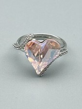 Herz Ring mit Swarovski® Kristall größenverstellbar Cocktail Ring Geschenk Neu