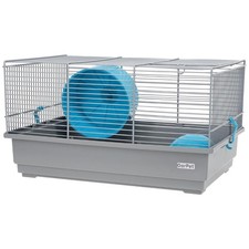 Hamsterkäfig Nagerkäfig Mäusekäfig Zubehör Hamster Nager Käfig mit Haus grau