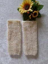 Pulswärmer Handstulpen aus reiner unbehandelter Schafwolle  Neu Handgestrickt