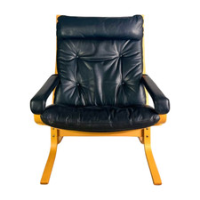 Midcentury Sessel Siesta Westnofa Ingmar Relling Leder schwarz