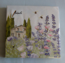 20 Servietten Lavendel  Toskana Haus Bienen Blüten Bäume 1 Packung OVP Ambiente