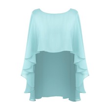 Elegante Damen Chiffon Cardigan Boleros Wraps Schal 3/4 Ärmel Jacke Brautkleid