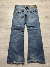 True Religion Vintage Herren Baggy Jeans 32 M Blau Weiß Billy Big T Y2K Pashanim