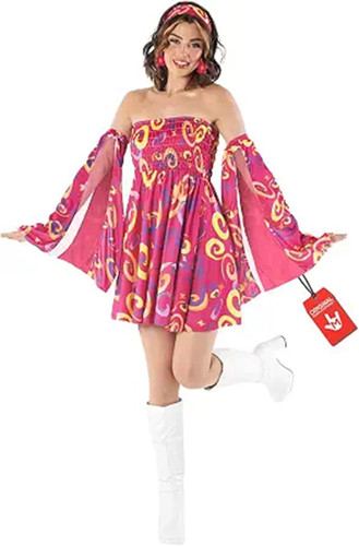 60er rosa hippie - rosa,