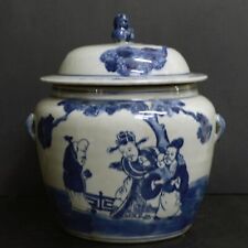 chinesische Deckel Vase Porzellan handbemalt China blau weiß Deckel Ingwertopf