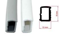 Universal Stahlzargendichtung, Türdichtung, Breite:10mm, Höhe:16mm, Weiß/Grau