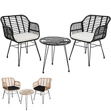 Rattan Sitzgruppe Balkonset mit Tisch 3-tlg. Garten Terrasse Balkonmöbel Lounge