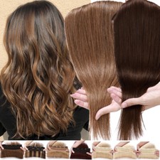 Clip In Ein Tressen 100% Remy Echthaar Extensions Haarverlängerung Haarteil Dick