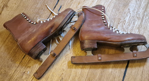 Vintage schlittschuhe leder - vintage,