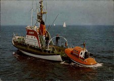 DGRS Seenot Rettungskreuzer HANS LOKEN mit Tochterboot 1976 Postkarte gebraucht