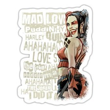 Harley Quinn Augenzwinkern Aufkleber Sticker, max. 10 x 10 cm, 10 x 10 cm