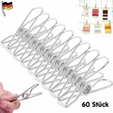 60 Stück Edelstahl Wäscheklammern Winddicht Metall Klammern Wäscheklammer Clamp