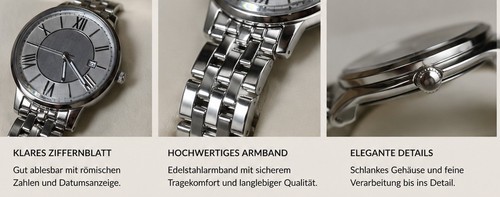 Damen edelstahl armbanduhr - damen,