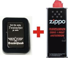 ICH BIN STOLZ DEUTSCHER ZU SEIN Reichsadler Zippo Markenbenziner + Zippo Benzin