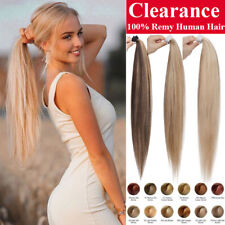 Dick Echthaar Ponytail Pferdeschwanz Clip In Zopf Haarteil Human Hair Extensions