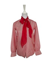 Chanel Vintage Pussy Bow Schluppenbluse Schleifenbluse Seide Twill XS