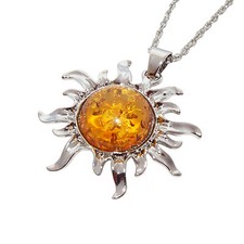 Bernstein Anhänger Sonne