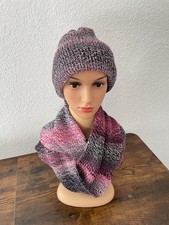 Schal - Mütze - Beanie Set - Selbstgestrickt - Damen