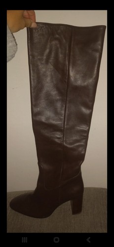 Leder overknee stiefel - stiefel, 40