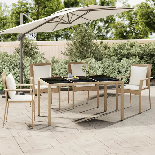 Poly rattan gartentisch beige - poly,