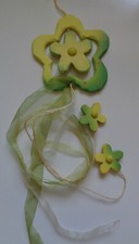 Wanddeko aus Holz - grün/gelb - ca. 5cm